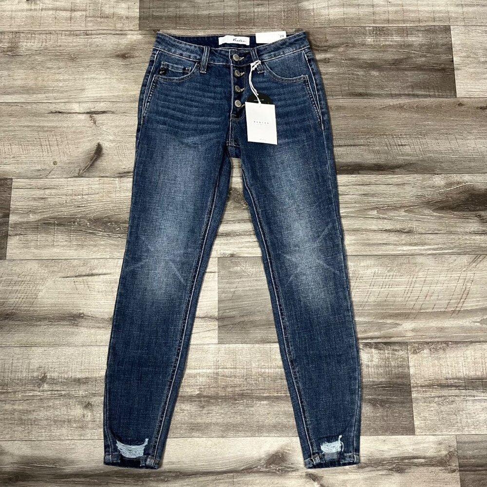KanCan Women's Skinny Jeans - Dark Blue